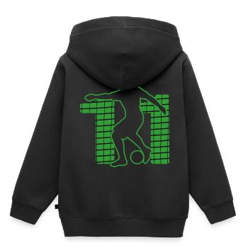 Sport de football Football Terrain de football n°11 - Sweat Premium à capuche enfant bio - noir - Dos - AI Model Kid Male (0cm)