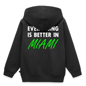 Tout va mieux à Miami - Sweat Premium à capuche enfant bio - noir - Dos - AI Model Kid Male (0cm)