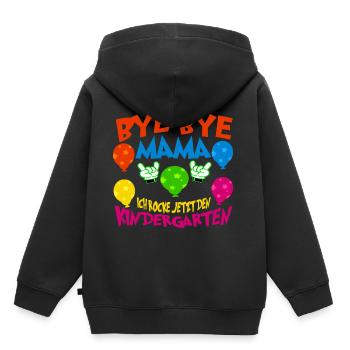 Tschüss Mama ich gehe jetzt in den KIndergarten - Kinder Premium Organic Hoodie - Schwarz - Hinten - AI Model Kid Male (0cm)