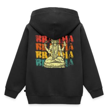 Brahma Hindouisme Inde - Sweat Premium à capuche enfant bio - noir - Dos - AI Model Kid Male (0cm)