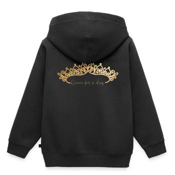 reine | couronne diadème - Sweat Premium à capuche enfant bio - noir - Dos - AI Model Kid Male (0cm)