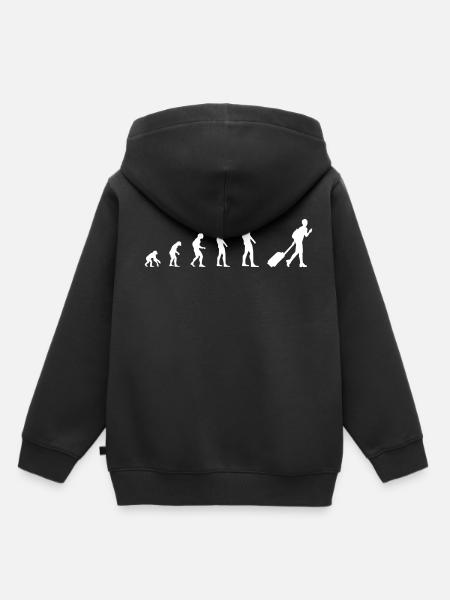 Reisender – Evolution - Kinder Premium Organic Hoodie - Schwarz