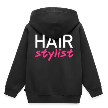 Hair stylist - Kinder Premium Organic Hoodie - Schwarz - Hinten - AI Model Kid Male (0cm)