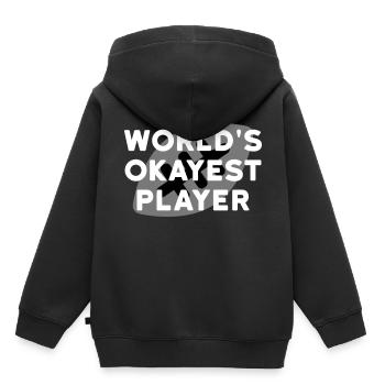 World's okayest player (Football im Hintergrund) - Kinder Premium Organic Hoodie - Schwarz - Hinten - AI Model Kid Male (0cm)