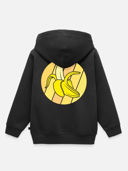 Banane - Kinder Premium Organic Hoodie - Schwarz