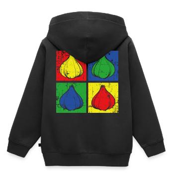 Ail Cuisson - Sweat Premium à capuche enfant bio - noir - Dos - AI Model Kid Male (0cm)