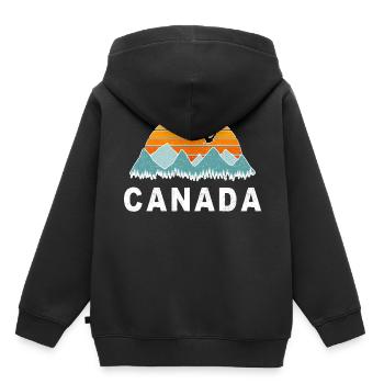 Canada vacances millésime nature et nature - Sweat Premium à capuche enfant bio - noir - Dos - AI Model Kid Male (0cm)