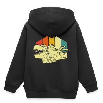 Dinosaurier Triceratops T-Rex - Kinder Premium Organic Hoodie - Schwarz - Hinten - AI Model Kid Male (0cm)