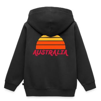Australia (geteilte Halbsonne) - Kinder Premium Organic Hoodie - Schwarz - Hinten - AI Model Kid Male (0cm)