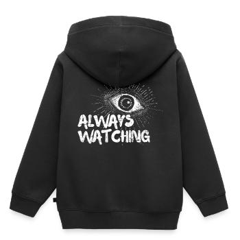 Je t’observe - Sweat Premium à capuche enfant bio - noir - Dos - AI Model Kid Male (0cm)