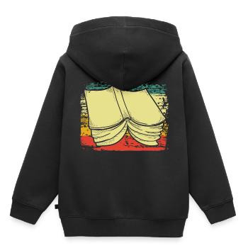 Bücher - Kinder Premium Organic Hoodie - Schwarz - Hinten - AI Model Kid Male (0cm)