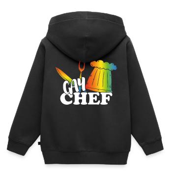 Schwuler Koch - Kinder Premium Organic Hoodie - Schwarz - Hinten - AI Model Kid Male (0cm)