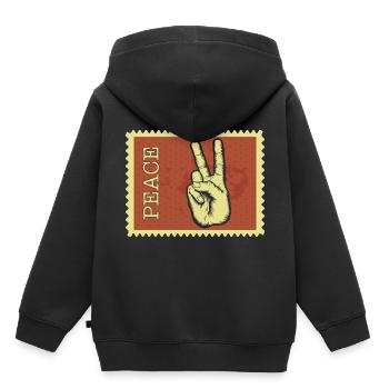 Peace - Kids Premium Organic Hoodie - black - Back - AI Model Kid Male (0cm)