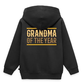 Grandma of the year (Linien) - Kinder Premium Organic Hoodie - Schwarz - Hinten - AI Model Kid Male (0cm)