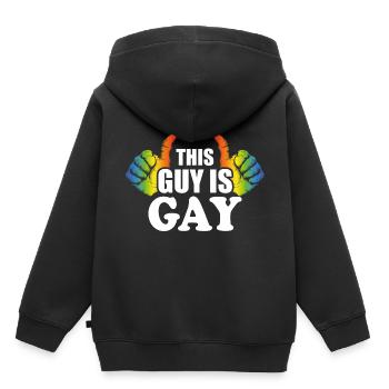Dieser Kerl ist schwul - Kinder Premium Organic Hoodie - Schwarz - Hinten - AI Model Kid Male (0cm)