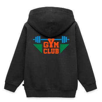 Gym club (Hantel, Dreiecke) - Kinder Premium Organic Hoodie - Schwarz - Hinten - AI Model Kid Male (0cm)