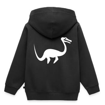 Plesiosaurus, monstres marins et conception du Loch Ness - Sweat Premium à capuche enfant bio - noir - Dos - AI Model Kid Male (0cm)