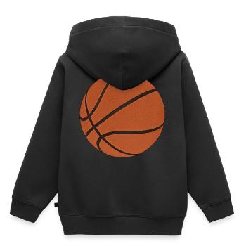 basket-ball - Sweat Premium à capuche enfant bio - noir - Dos - AI Model Kid Male (0cm)