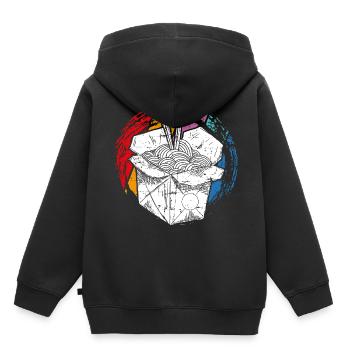 Nudeln - Kinder Premium Organic Hoodie - Schwarz - Hinten - AI Model Kid Male (0cm)