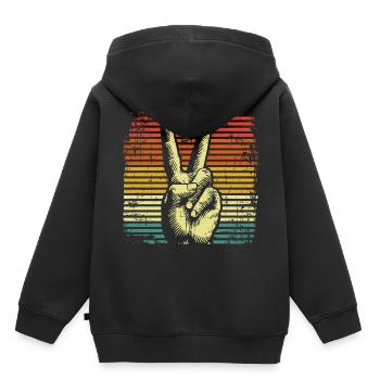 Peace Peace Movement - Kids Premium Organic Hoodie - black - Back - AI Model Kid Male (0cm)