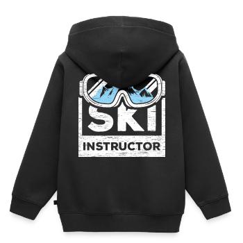 Moniteurs de ski - Sweat Premium à capuche enfant bio - noir - Dos - AI Model Kid Male (0cm)