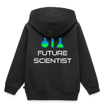 Futur scientifique (piston, tube à essai) - Sweat Premium à capuche enfant bio - noir - Dos - AI Model Kid Male (0cm)
