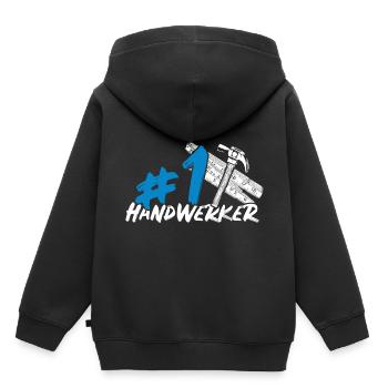 Handwerker - Kinder Premium Organic Hoodie - Schwarz - Hinten - AI Model Kid Male (0cm)