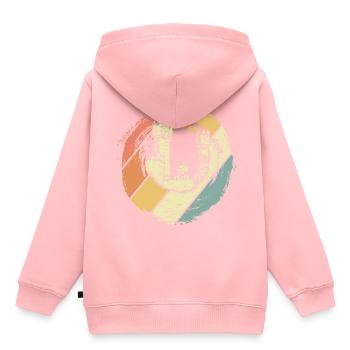 Burg Ritter - Kinder Premium Organic Hoodie - Rosa - Hinten - AI Model Kid Female (0cm)