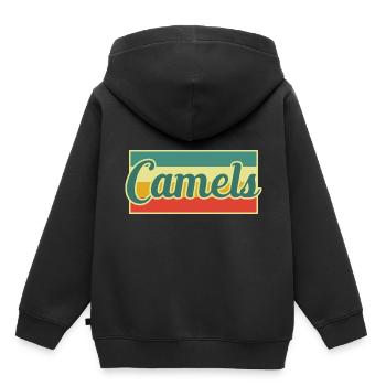 Kamel - Kinder Premium Organic Hoodie - Schwarz - Hinten - AI Model Kid Male (0cm)