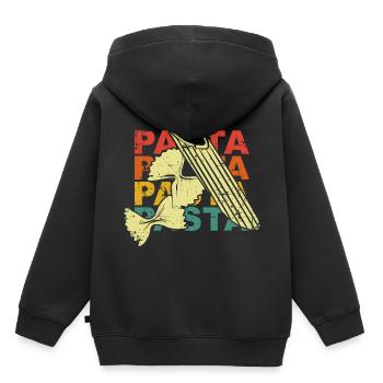Pâtes - Sweat Premium à capuche enfant bio - noir - Dos - AI Model Kid Male (0cm)