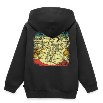 Inde Hindouisme Ganesha - Sweat Premium à capuche enfant bio - noir - Dos - AI Model Kid Male (0cm)