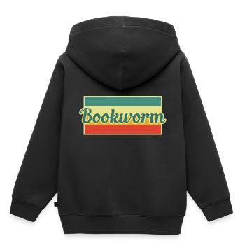 Bücher - Kinder Premium Organic Hoodie - Schwarz - Hinten - AI Model Kid Male (0cm)