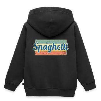 Spaghetti - Sweat Premium à capuche enfant bio - noir - Dos - AI Model Kid Male (0cm)