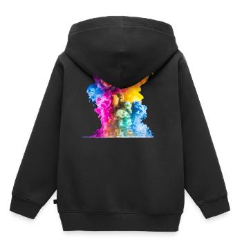 Bunte Wolken - Kinder Premium Organic Hoodie - Schwarz - Hinten - AI Model Kid Male (0cm)