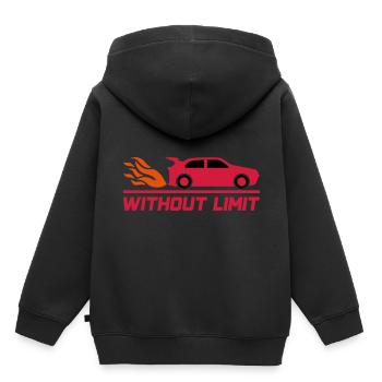 Without limit (Sportwagen) - Kinder Premium Organic Hoodie - Schwarz - Hinten - AI Model Kid Male (0cm)