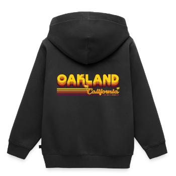 Oakland California Oaktowm Bump City Design - Kids Premium Organic Hoodie - black - Back - AI Model Kid Male (0cm)