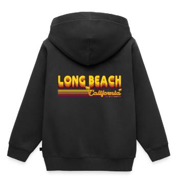 Long Beach Californien USA - Kinder Premium Organic Hoodie - Schwarz - Hinten - AI Model Kid Male (0cm)