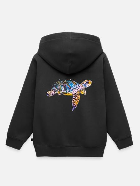 Schildkröte - Kinder Premium Organic Hoodie - Schwarz