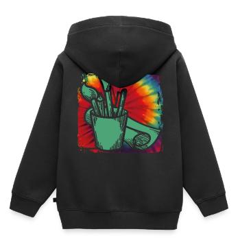Artistes - Sweat Premium à capuche enfant bio - noir - Dos - AI Model Kid Male (0cm)