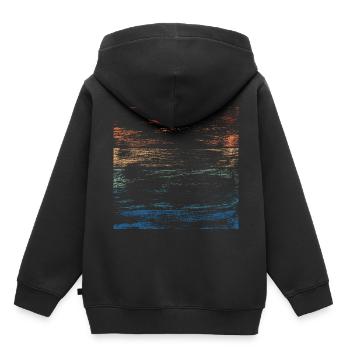 Retro Regenbogen Distressed Pinselstriche - Kinder Premium Organic Hoodie - Schwarz - Hinten - AI Model Kid Male (0cm)