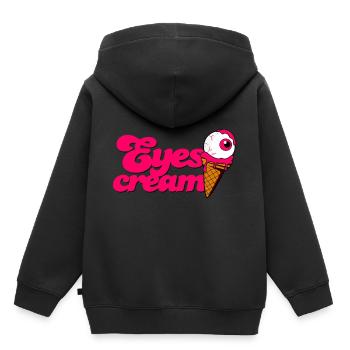 Yeux Crème cornet de crème glacée avec globe oculaire Halloween - Sweat Premium à capuche enfant bio - noir - Dos - AI Model Kid Male (0cm)