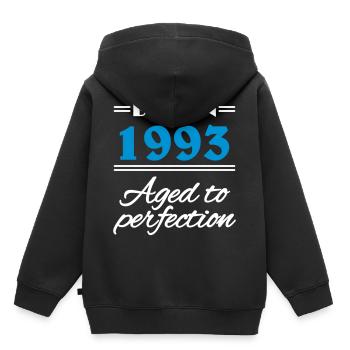 Born in 1993 Aged to perfection - Kinder Premium Organic Hoodie - Schwarz - Hinten - AI Model Kid Male (0cm)