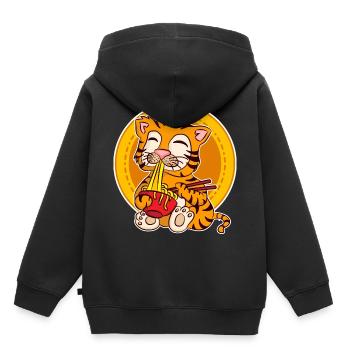Ramen Life Motiv Tiger Motiv Shirt Ramen Noodle - Kinder Premium Organic Hoodie - Schwarz - Hinten - AI Model Kid Male (0cm)