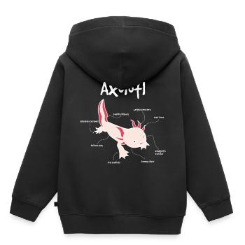 Axolotl Anatomie - Kinder Premium Organic Hoodie - Schwarz - Hinten - AI Model Kid Male (0cm)