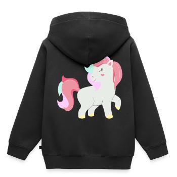 Licorne - licorne - Sweat Premium à capuche enfant bio - noir - Dos - AI Model Kid Male (0cm)