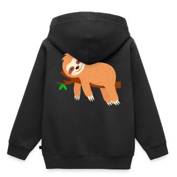 Paresseux sur arbre Refroidisseur extrême - Sweat Premium à capuche enfant bio - noir - Dos - AI Model Kid Male (0cm)
