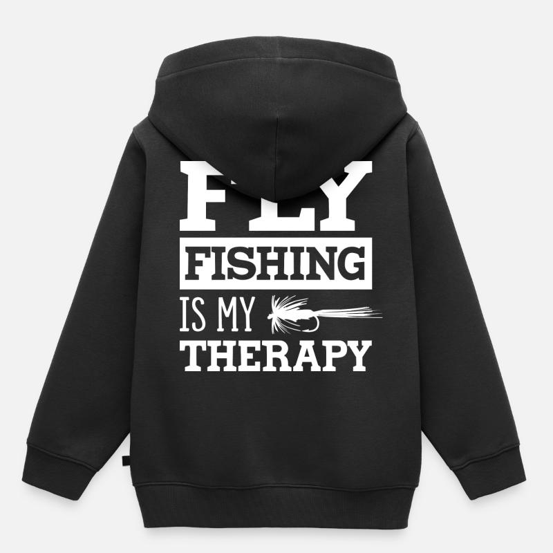 Pêcheur de truite Funny Quote Angler - Sweat Premium à capuche enfant bio - noir