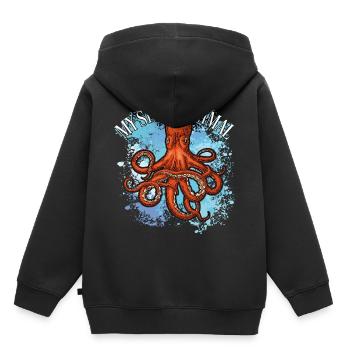 Le poulpe est mon animal préféré - Sweat Premium à capuche enfant bio - noir - Dos - AI Model Kid Male (0cm)