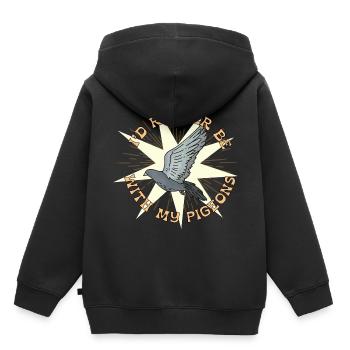 Eher mit Tauben Star Design für Taubenliebhaber - Kinder Premium Organic Hoodie - Schwarz - Hinten - AI Model Kid Male (0cm)