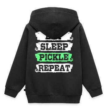 Cornichon Concombre Concombre - Sweat Premium à capuche enfant bio - noir - Dos - AI Model Kid Male (0cm)
